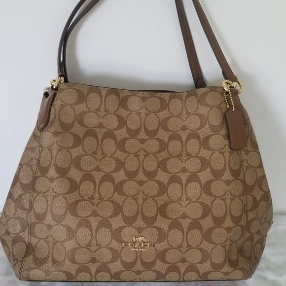 Coach Bags Coach Hallie Shoulder Bag In Signature Canvas F8298